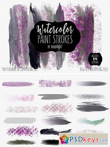Moonlight Watercolor Brush Strokes 2087321