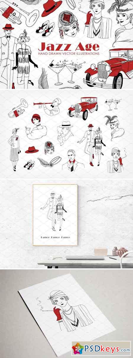 Set people and things in 1920s style 2033547