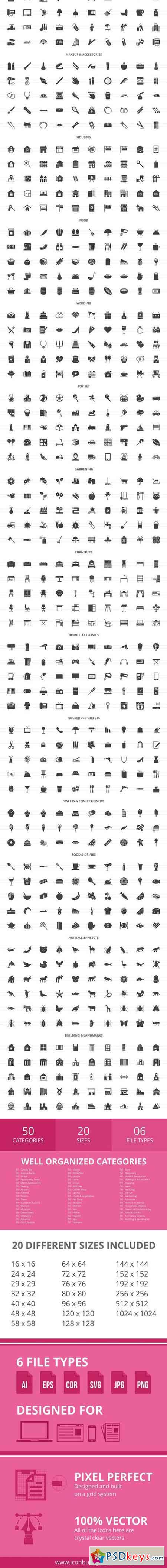 2490 Nature & Lifestyle Glyph Icons 2041199