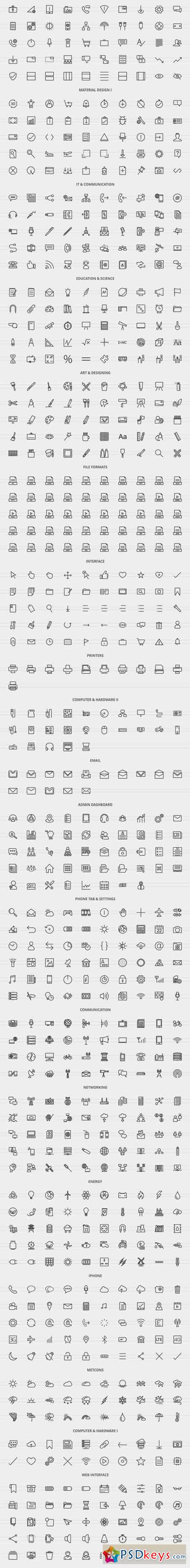 1440 Science & Technology Line Icons 2037734