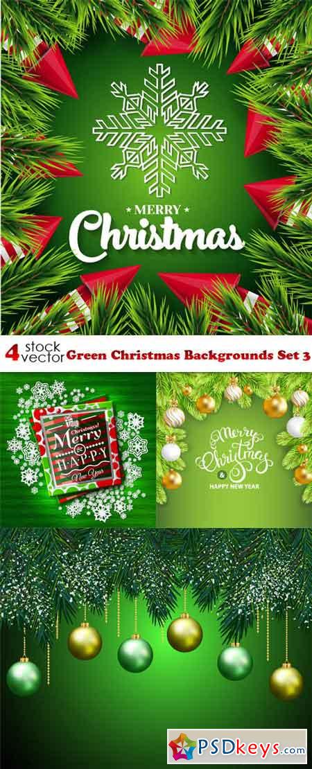 Vectors - Green Christmas Backgrounds Set 3