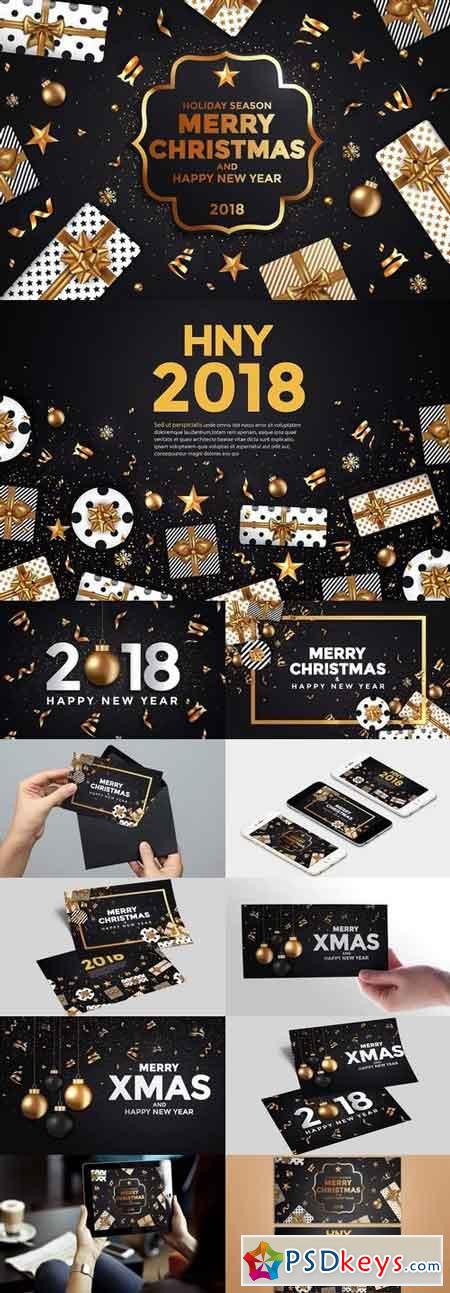 Christmas and Happy New Year cards 2029828