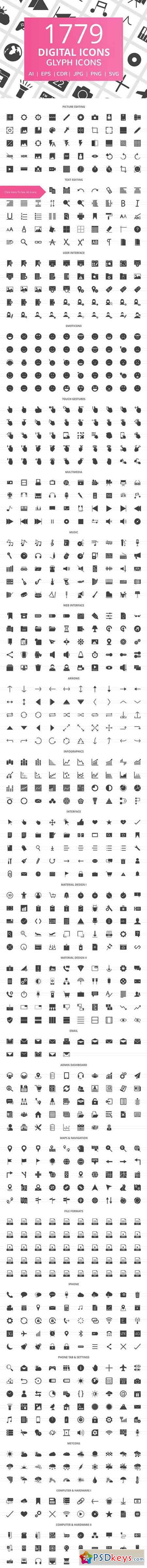 1779 Digital Glyph Icons 2041053