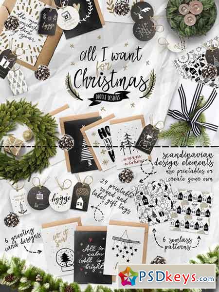 All I want For Christmas doodle set 1980069