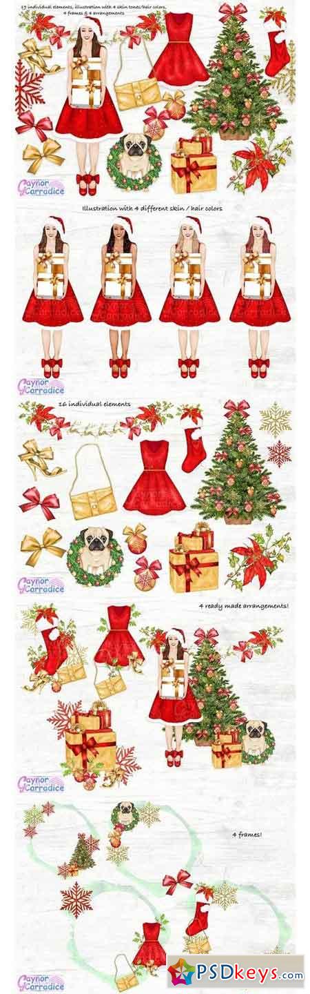 Christmas Fashion Clipart set 2018380