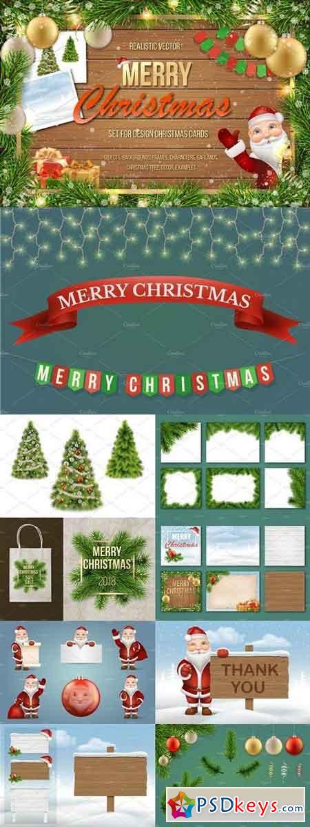 Set for Merry Christmas cards 2028324