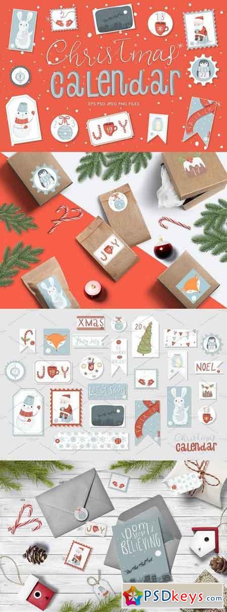 Christmas Advent Calendar Stickers 2017868