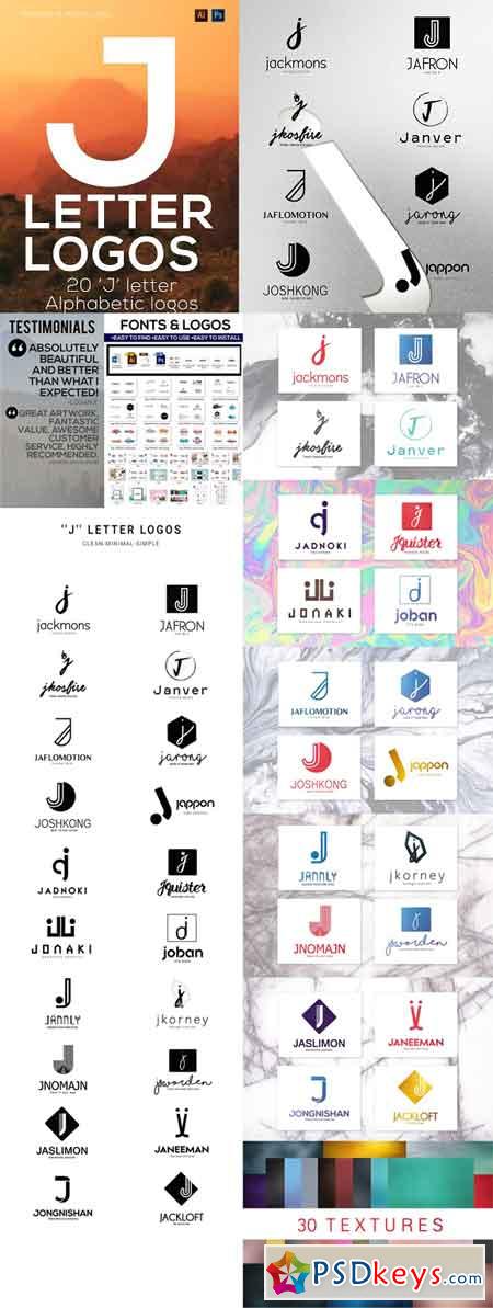 20 J Letter Alphabetic Logos 1250298
