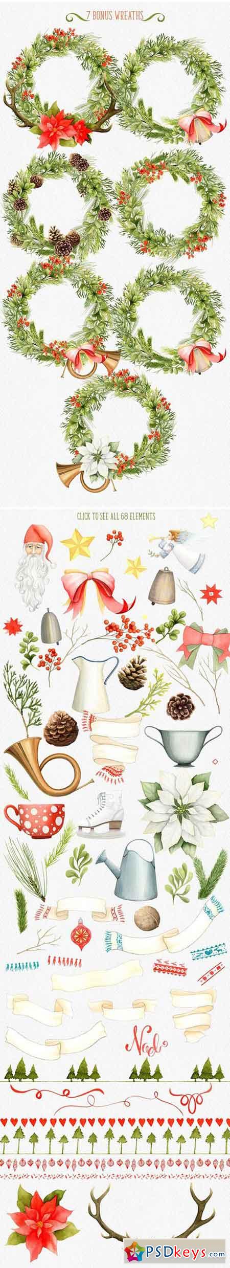 Watercolor Christmas & Winter Set 433565
