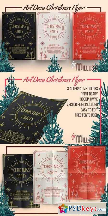 Art Deco Christmas Flyer Template 2093419