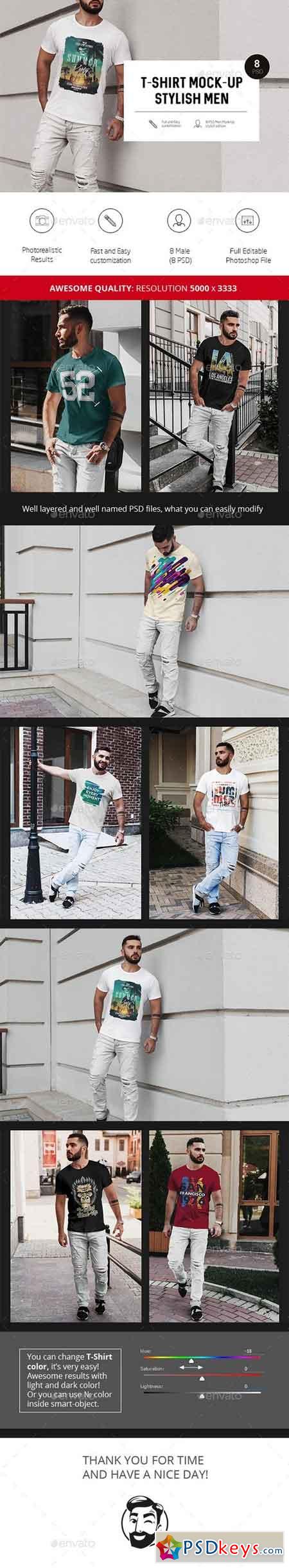 T-Shirt Mock-Up Stylish Men 20899701