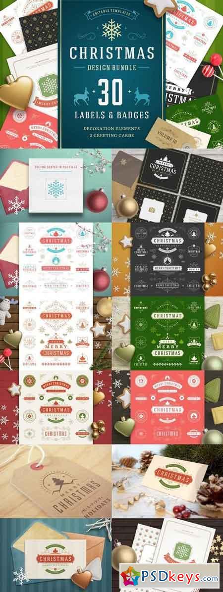 Christmas 30 labels and badges 1920716
