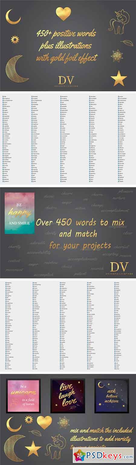 450+ Gold Words & Illustrations 2131347