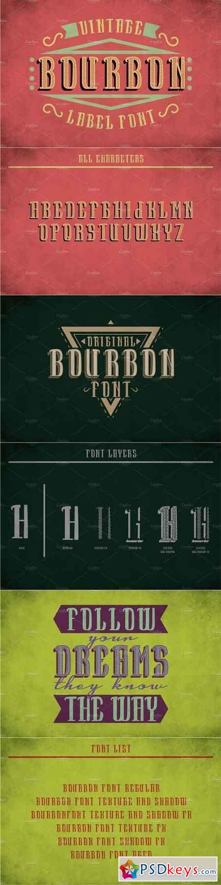 Bourbon Vintage Label Typeface 1877495
