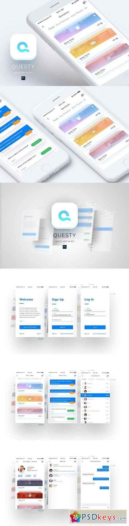 Questy - Quizz Mobile App UI Kit 1916120