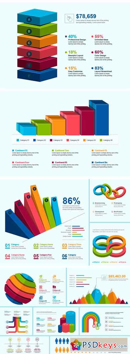 3D Business Infographic Elements 2110114