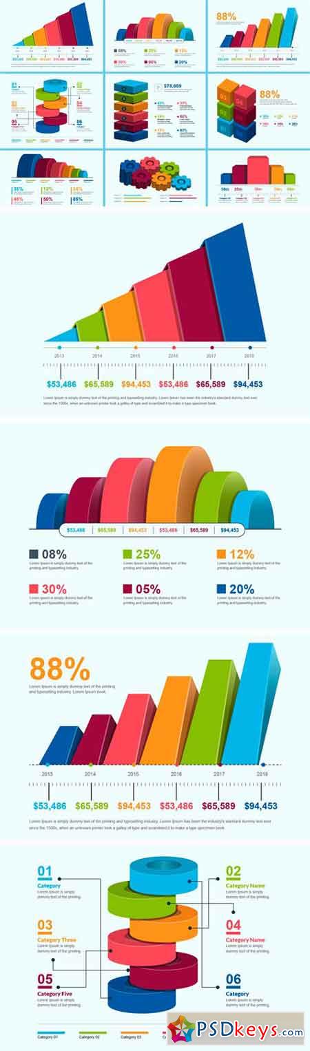 3D Business Infographic Elements 2110114