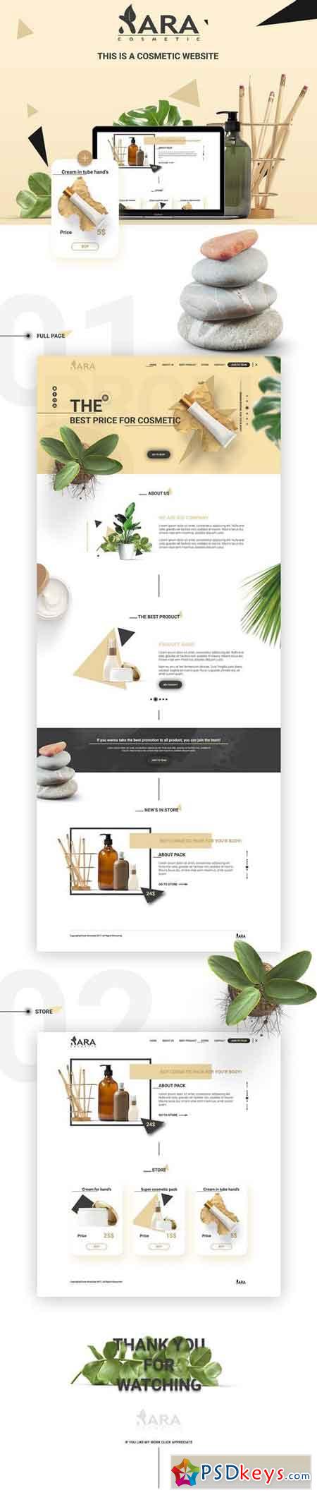 Xara Cosmetic Web Template 1478661 Free Download Photoshop Vector 