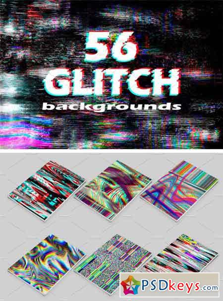 56 Glitch Backgrounds 2147600