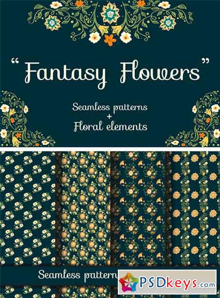 Fantasy Flowers Seamless Patterns 2147584