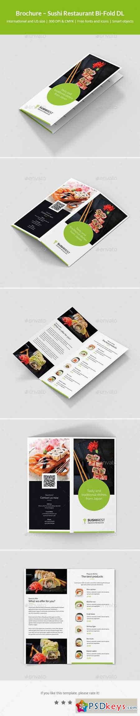Brochure  Sushi Restaurant Bi-Fold DL 21139245