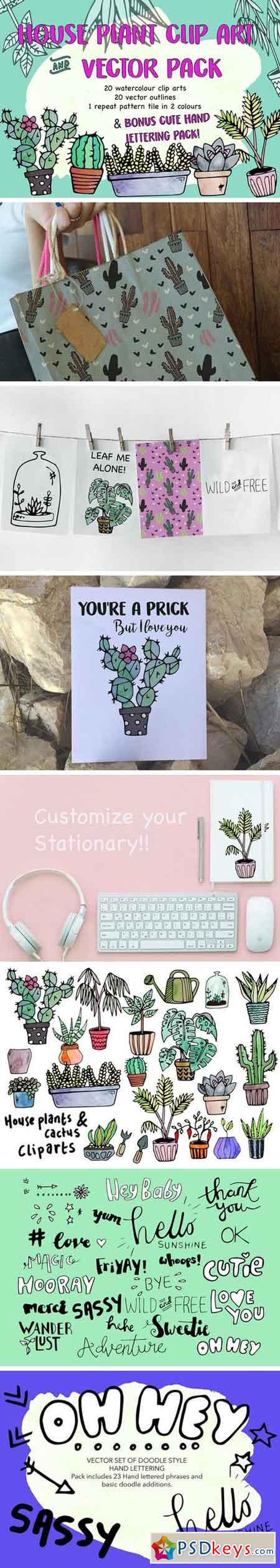 House Plants Clip Art & Print Pack 2122175