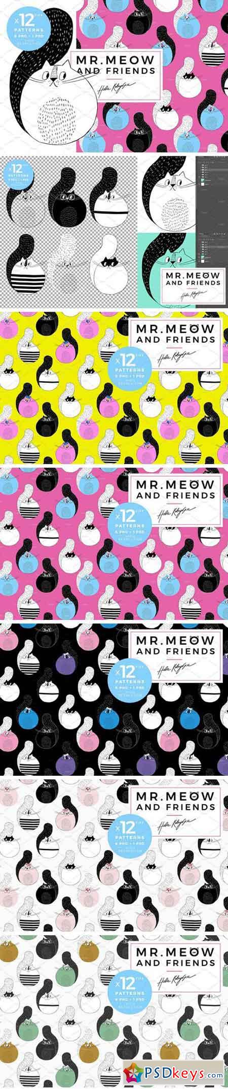 Mr.Meow & Friends pattern with cats 2121827