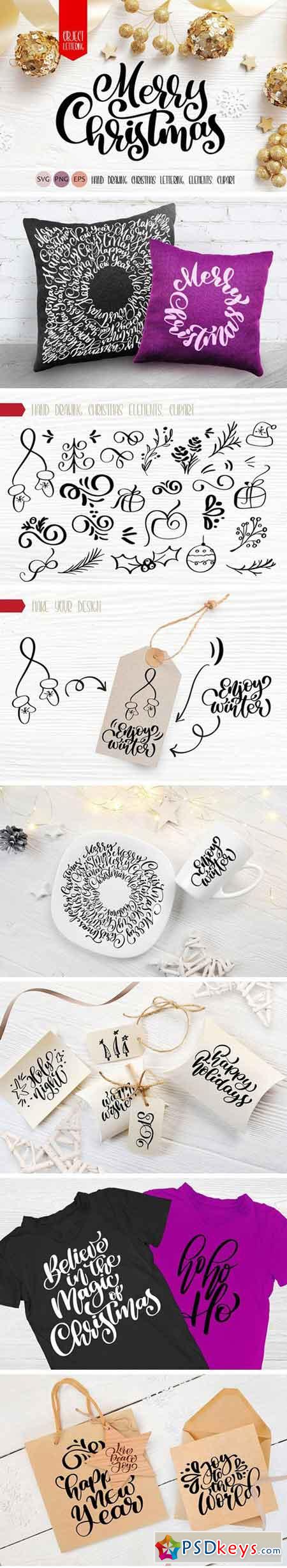 Xmas Lettering & Doodle Elements 2121640