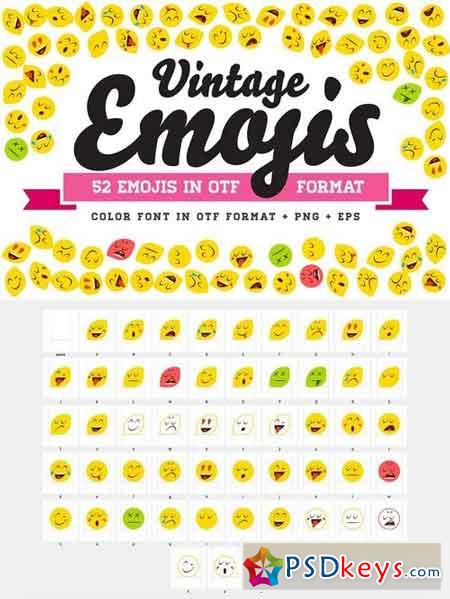 Vintage Emojis OTF Color Font 1966375