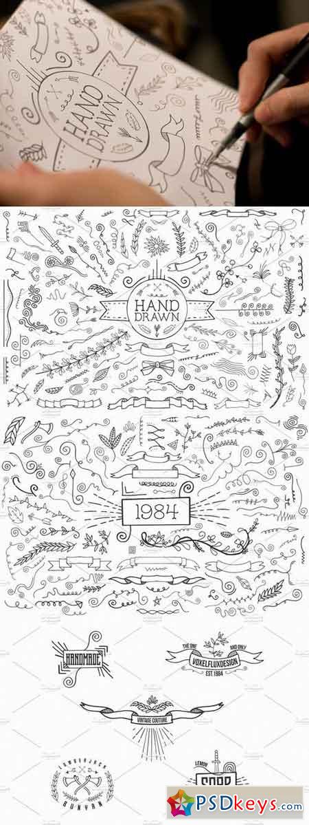 Hand Drawn Ornaments 48012