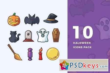 10 Halloween Icons Pack