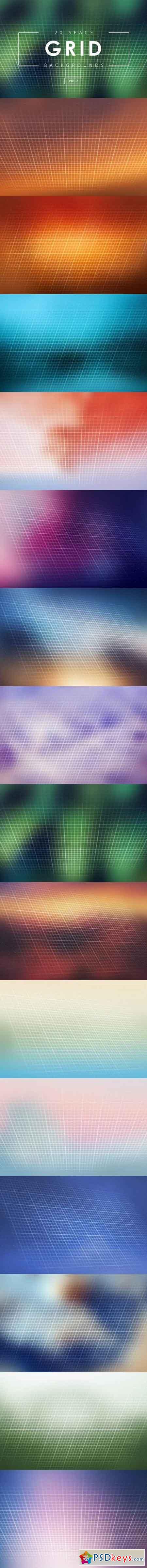 20 Space Grid Backgrounds Vol. 2