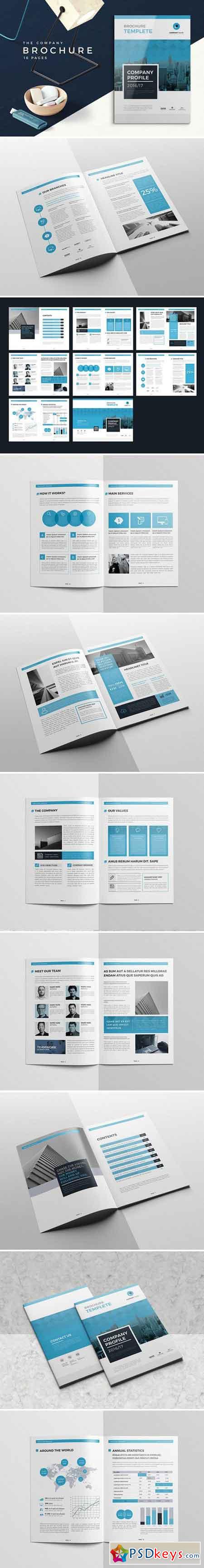 Blue Company Profile 16 Pages 2136978 » Free Download Photoshop Vector ...