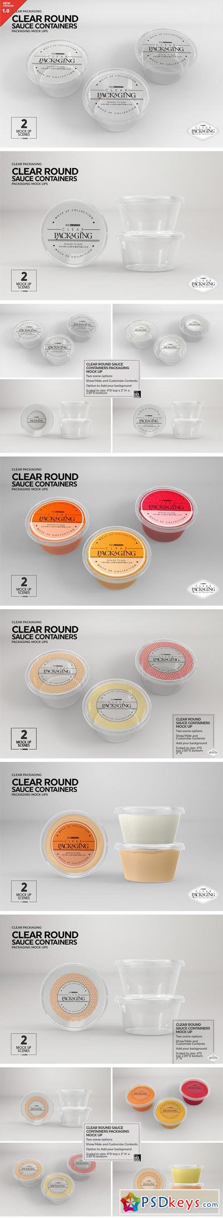 Clear Round Sauce Containers MockUp 2221803