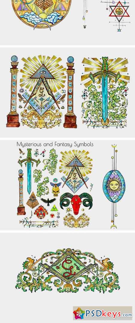 Freemasonry Symbols in Color 2200867