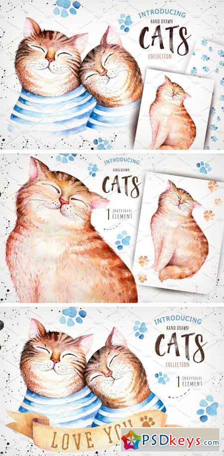 Watercolor Cats Collection 2162675