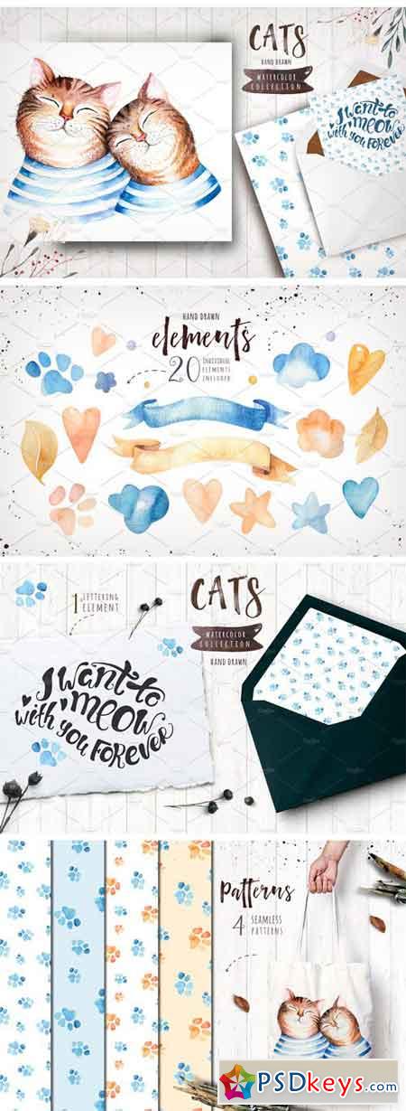 Watercolor Cats Collection 2162675