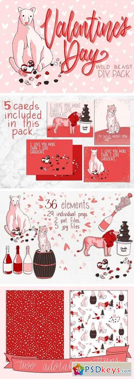 Valentines Day Wild Animals DIY Pack 2171288