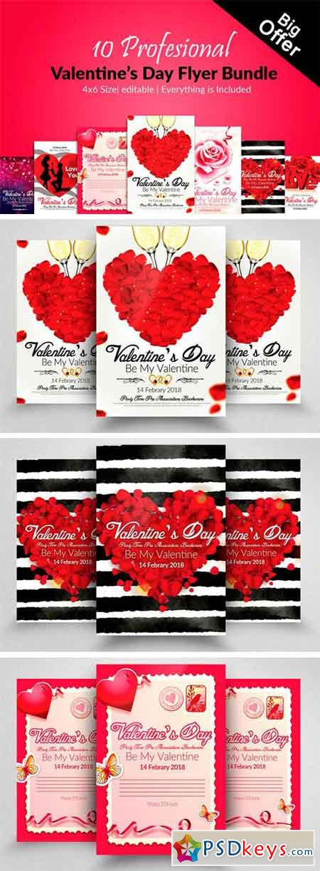 10 Valentines Day Flyer Bundle 2173339