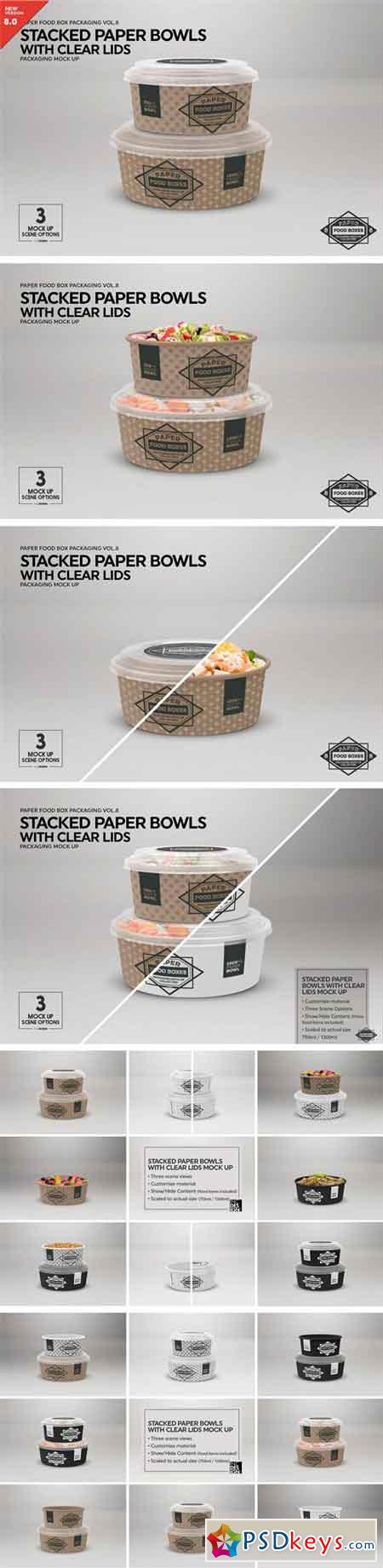 Stacked Paper Bowls Mock Up 2181789