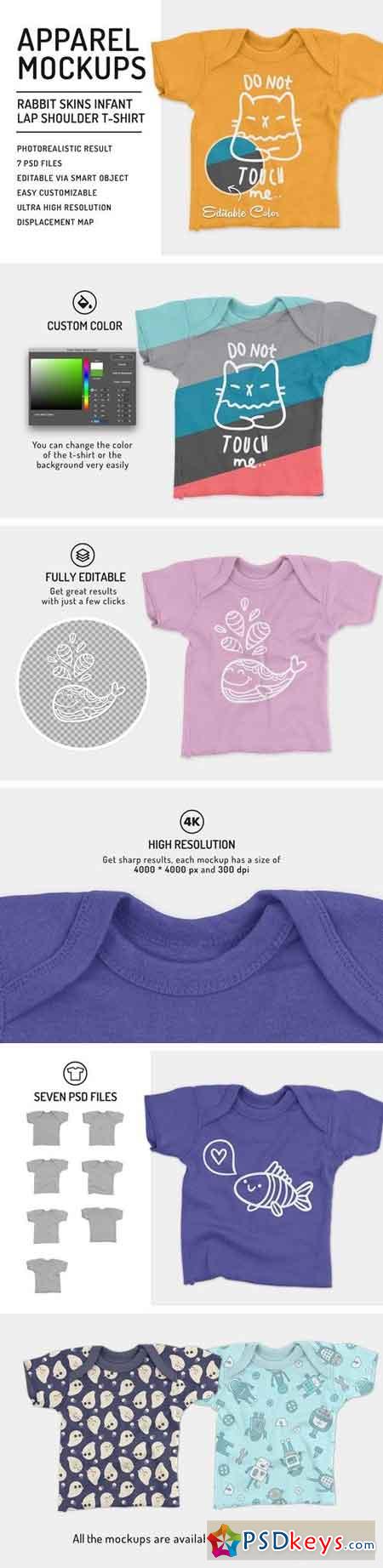 Infant Lap Shoulder T-Shirt Mockups 2086047