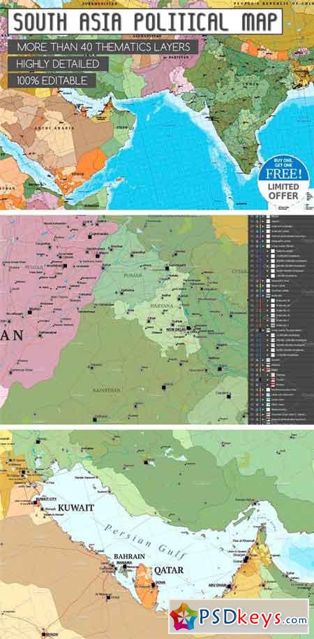 Map of South Asia and Near East 2164289