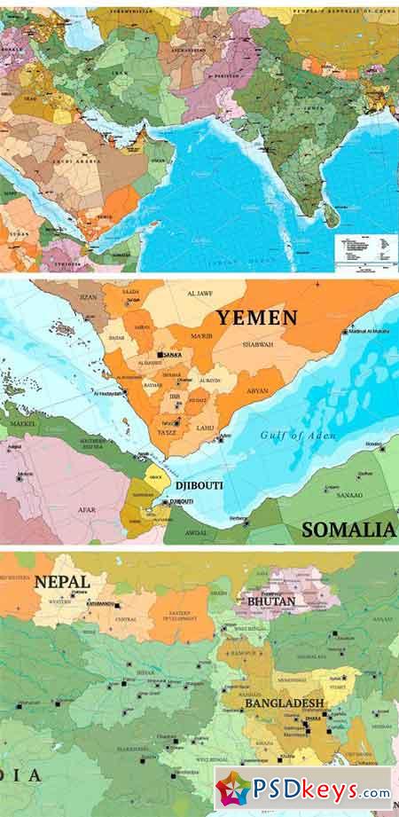 Map of South Asia and Near East 2164289