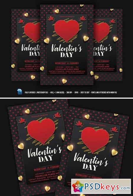 Valentines Day Party Flyer Template 2203076