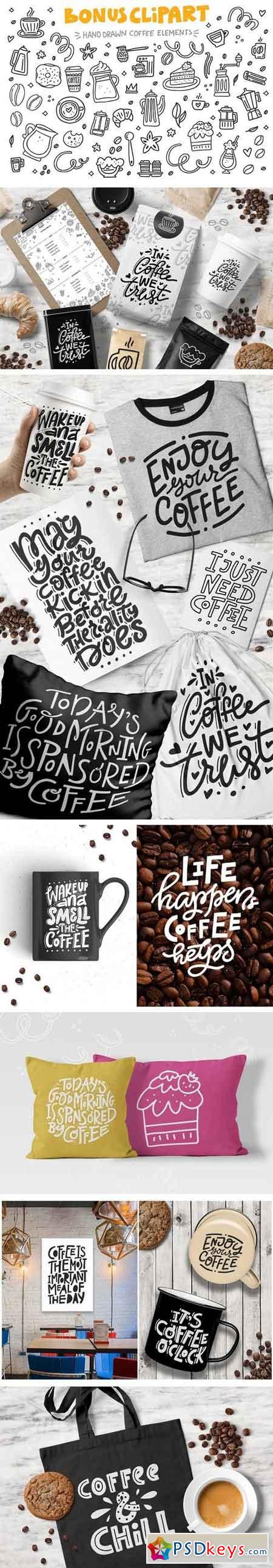 Coffee Lovers - cliart & lettering 1941312