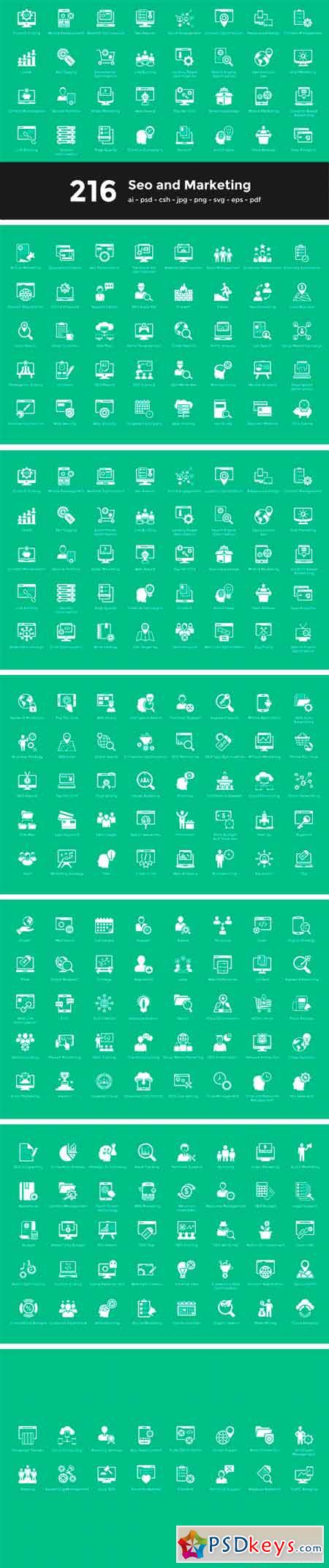 216 Seo and Marketing Vector Icons 2194490