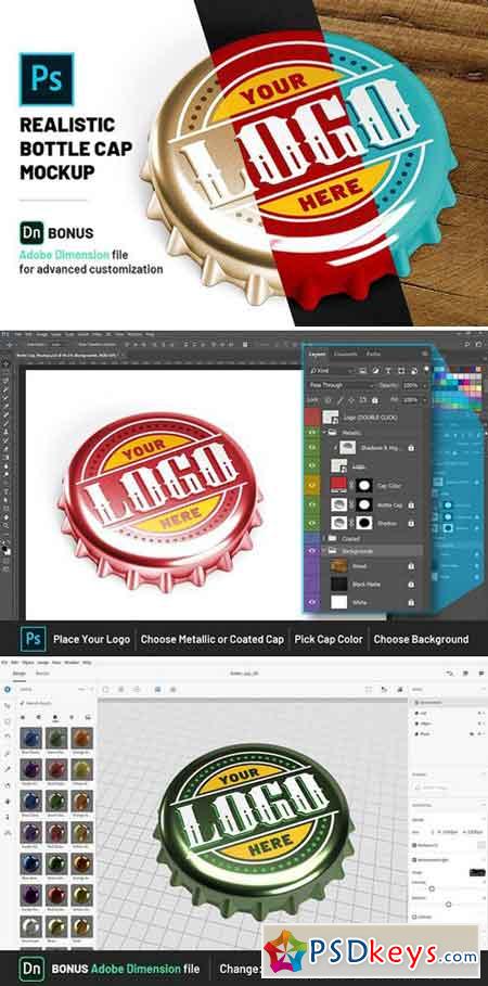 Bottle Cap Mockup 2222631