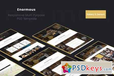 Enormous Bakery, Cakery & Food PSD Template