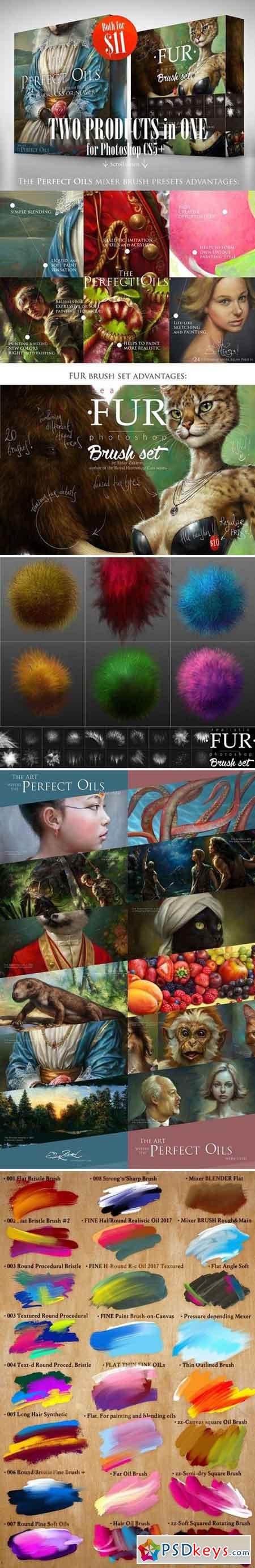 2 in 1 Prefect Oils & FUR Brushsets 2227611