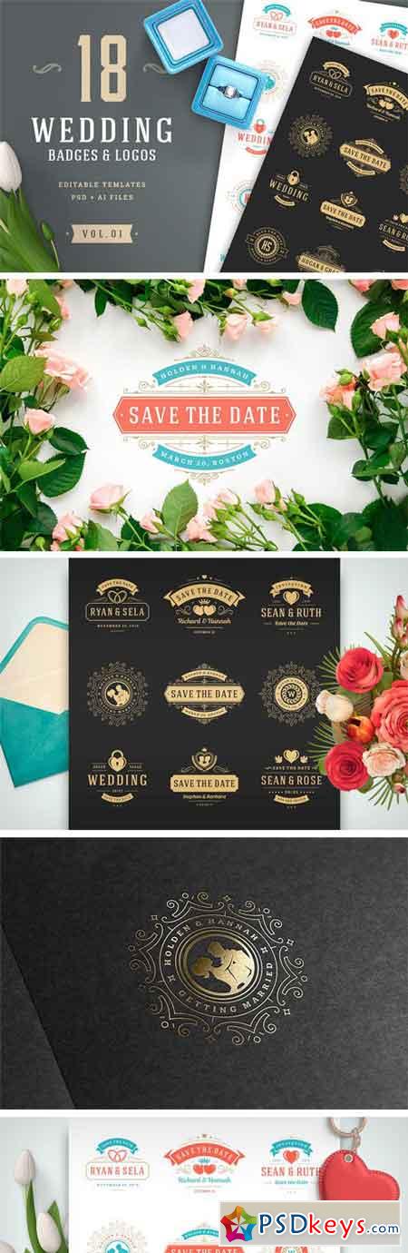 18 Wedding Logos and Badges 219973